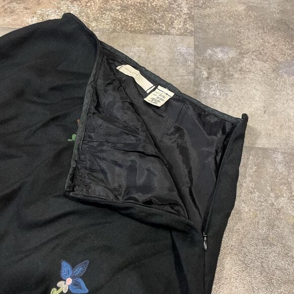 anthropologie sleeping on snow black midi skirt with fringe size 4 - Picture 5 of 7